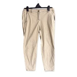 Eileen Fisher Chinos Women Medium Khaki Tapered Leg Ankle Length Casual Pants